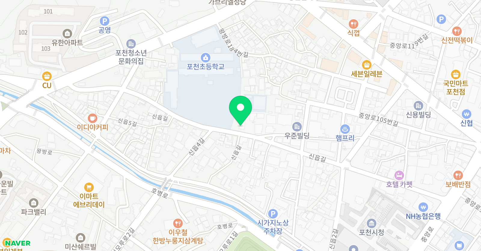 튼튼영어마스터클럽 포천신읍점 위치