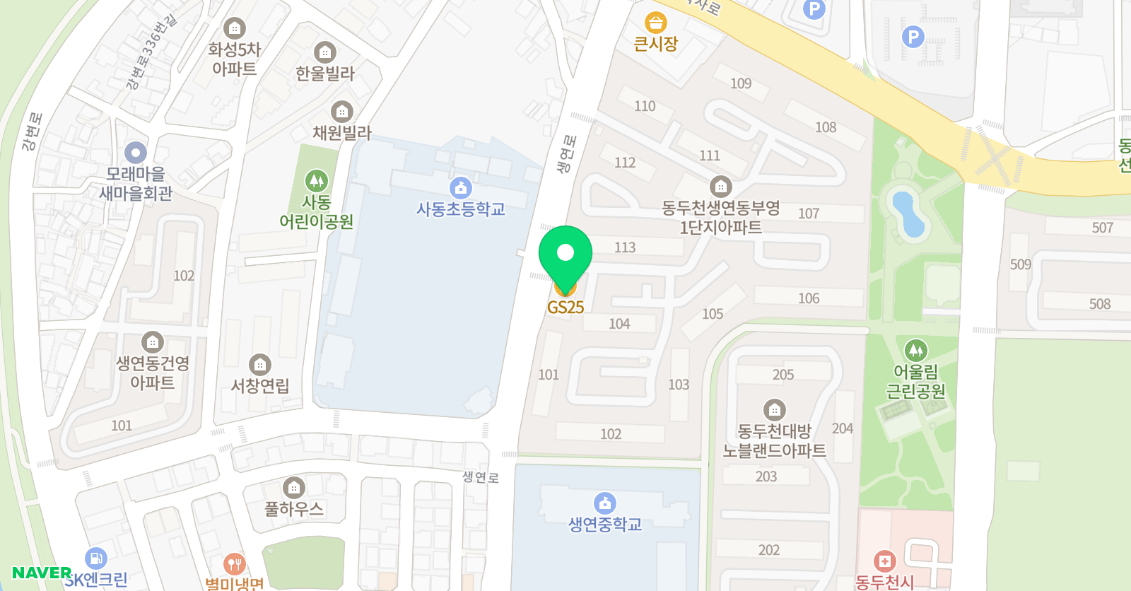 아소비엠베스트 화랑보습학원 위치