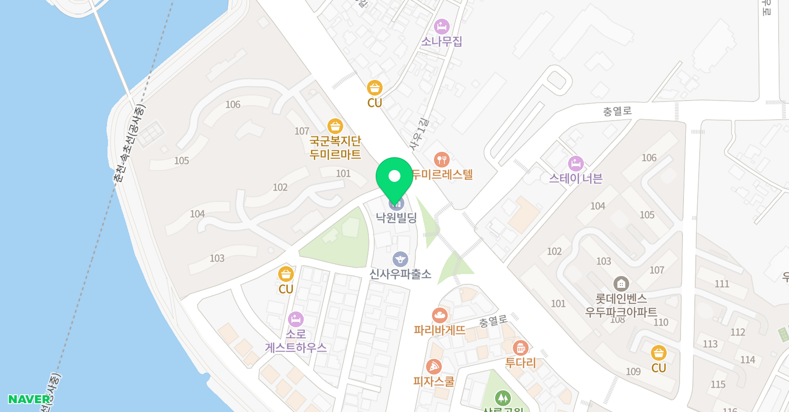 지앤비 어학원 소양캠퍼스 위치