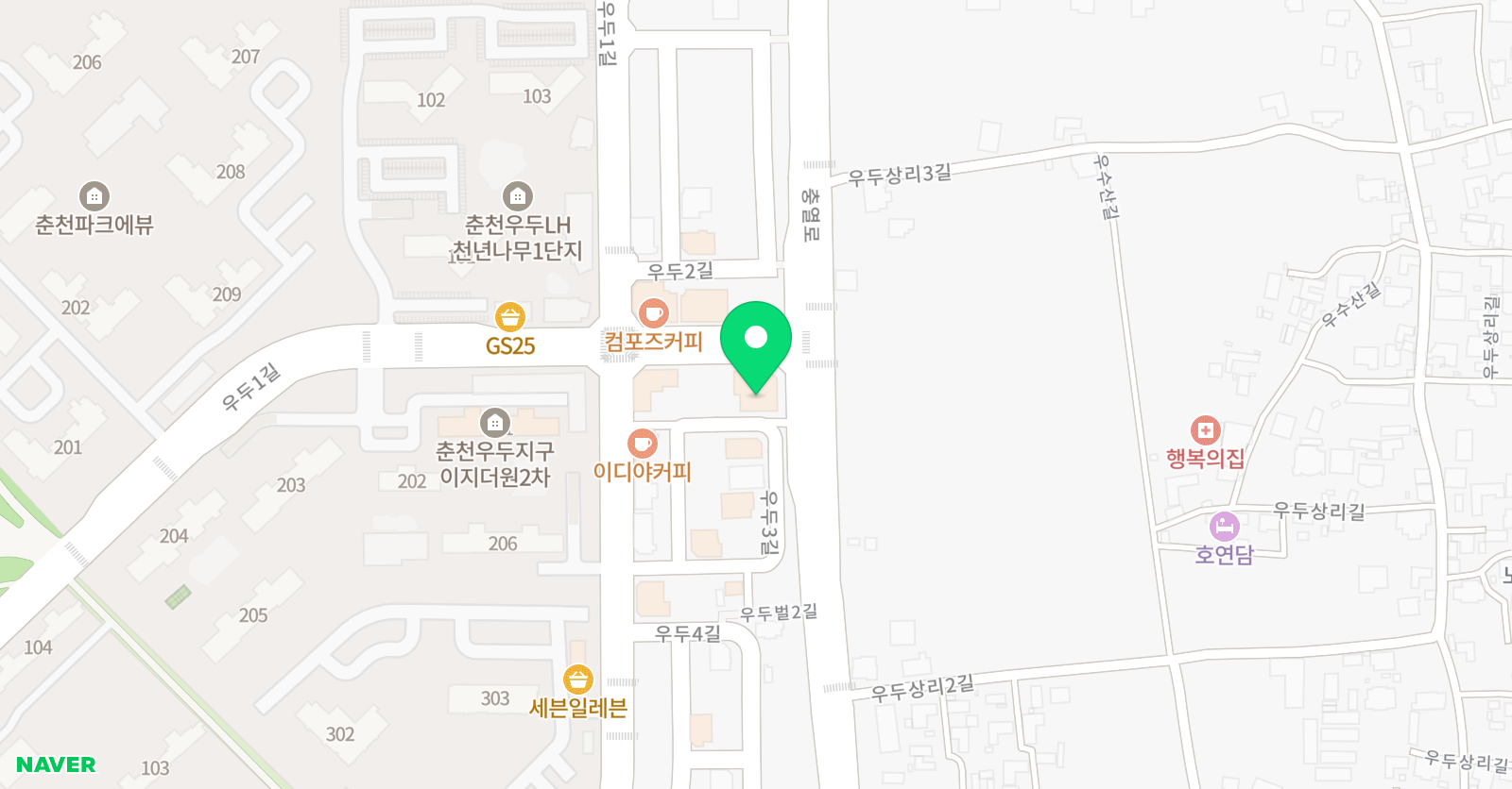 유니팝 춘천우두센터 위치