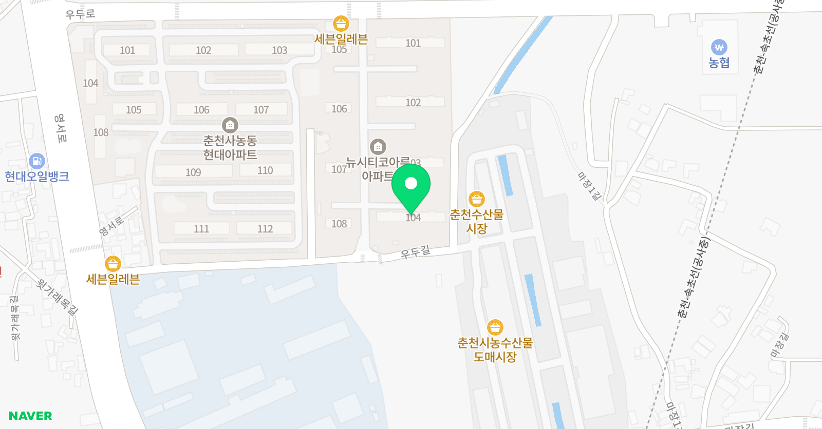 아소비 춘천사농코아루점 위치