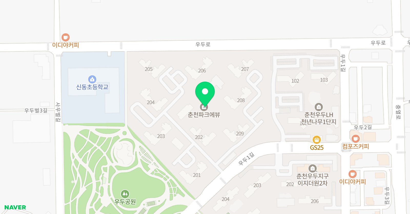 눈높이 우두파크에뷰공부방 위치