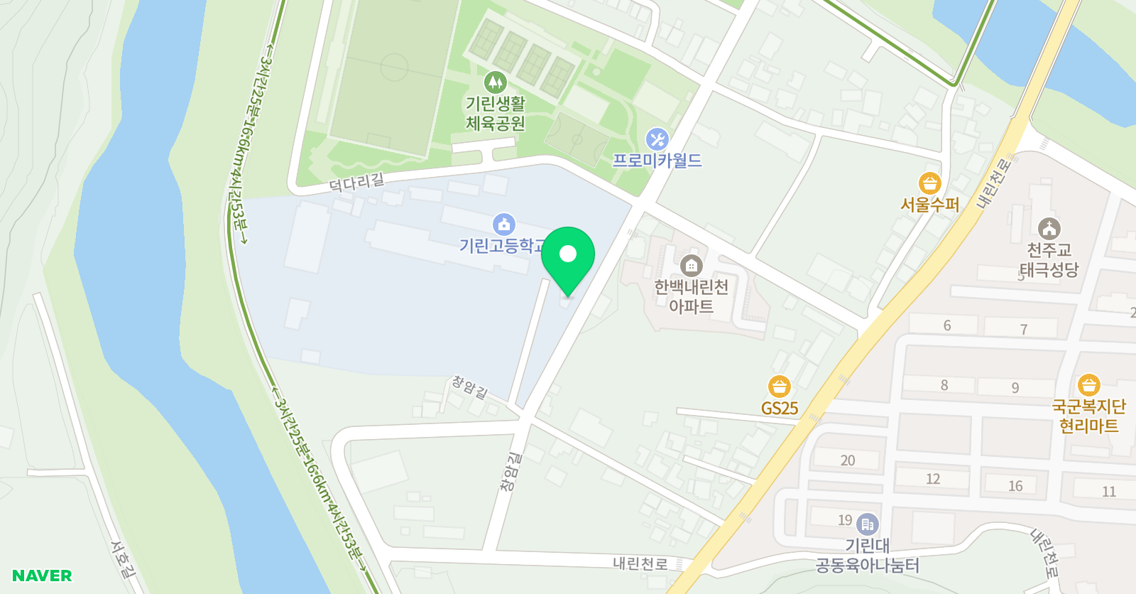 윤선생 IGSE아카데미 인제기린점 위치