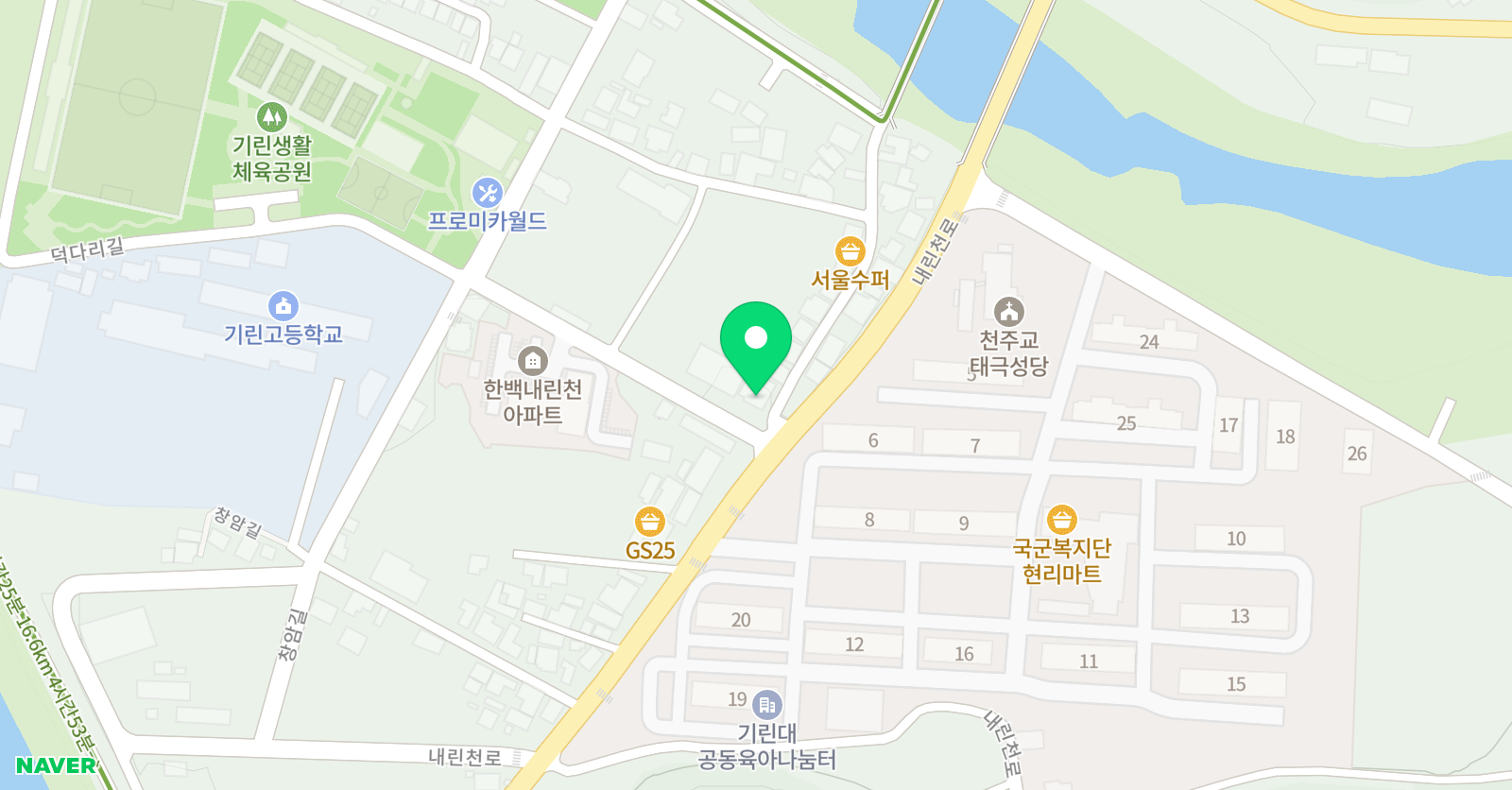 인제 기타드럼 교습소 위치