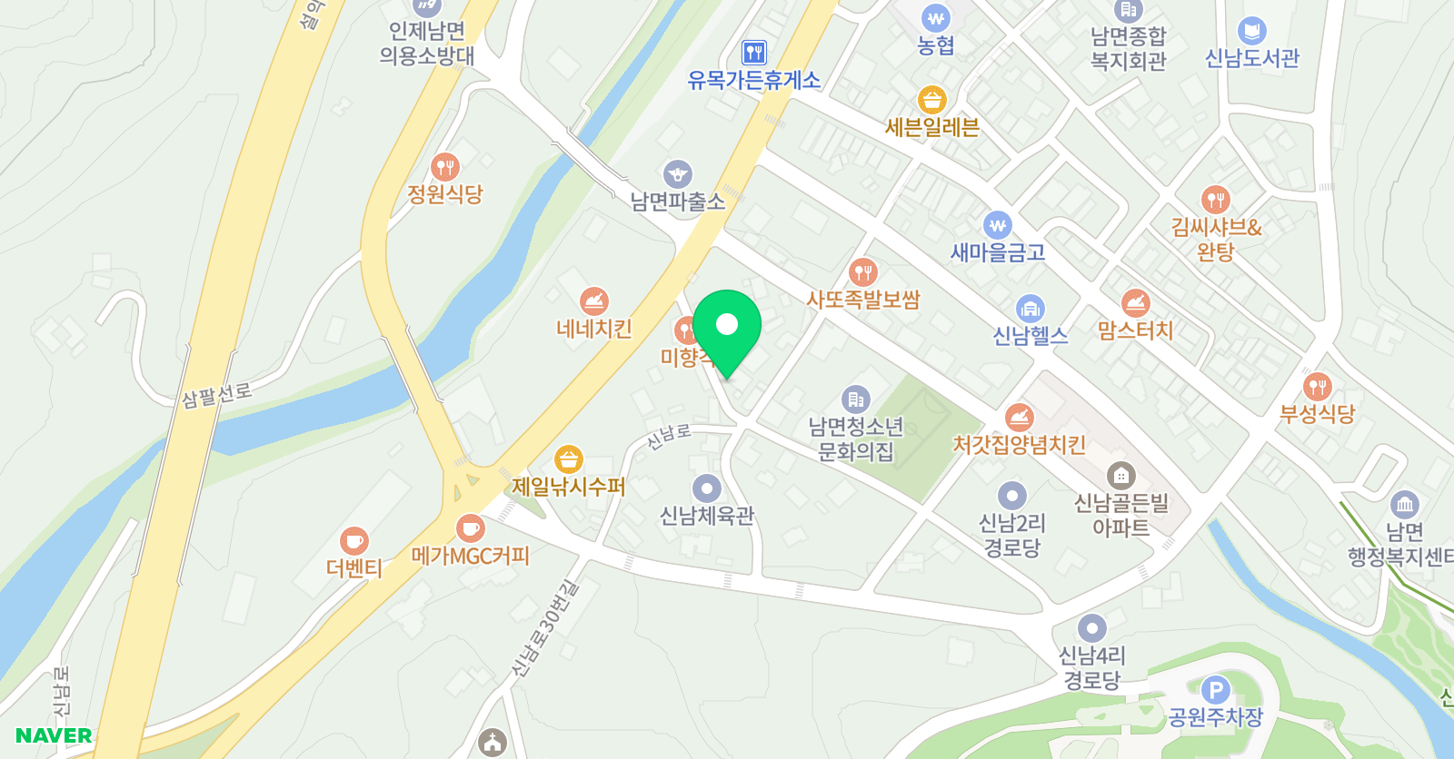 한샘 학원 위치