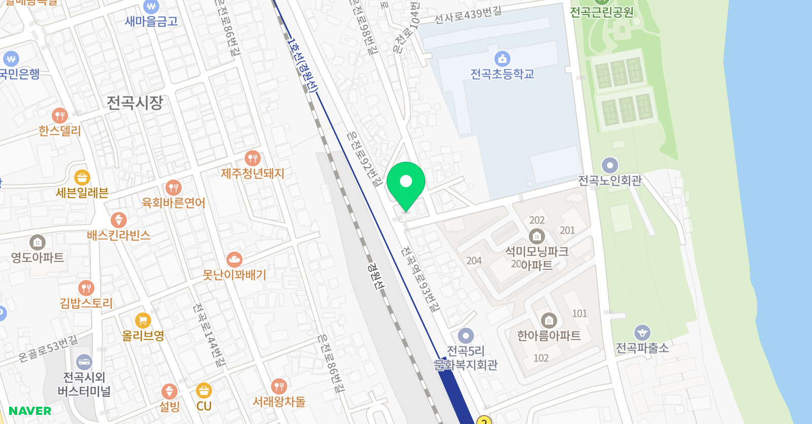 지앤비 영어전문학원 전곡캠퍼스 위치