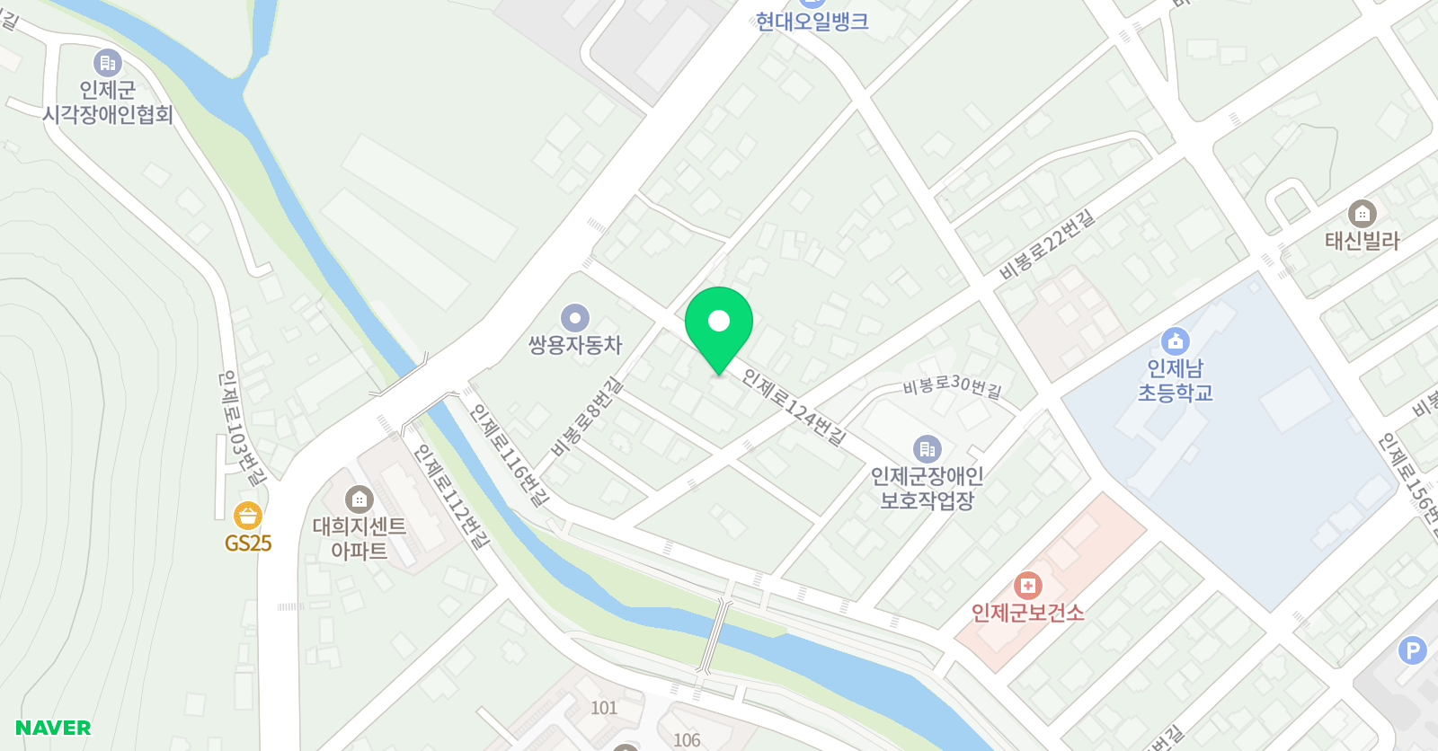 정평 학원 위치
