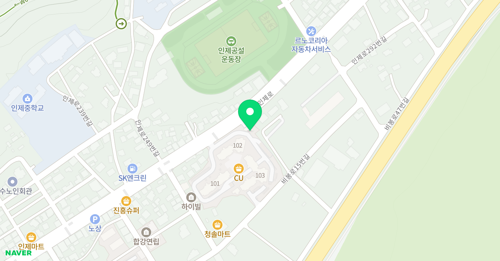 현재 수학교습소 위치