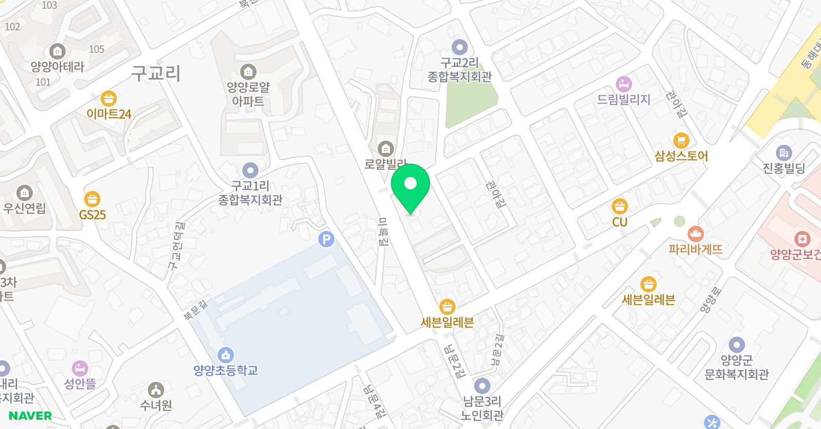 플라톤아카데미 양양 미래교실 위치
