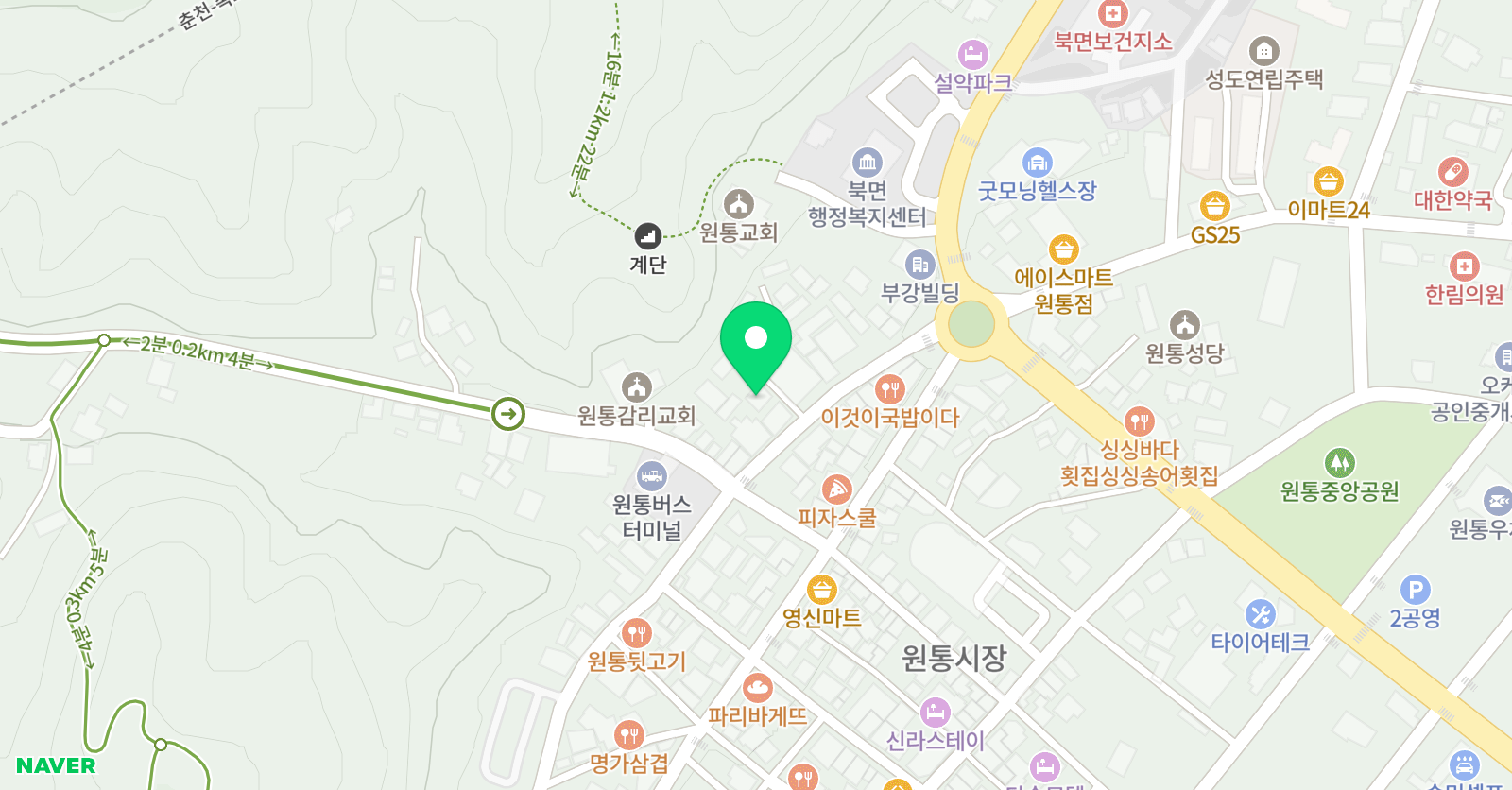 원통 대경 영수학원 위치