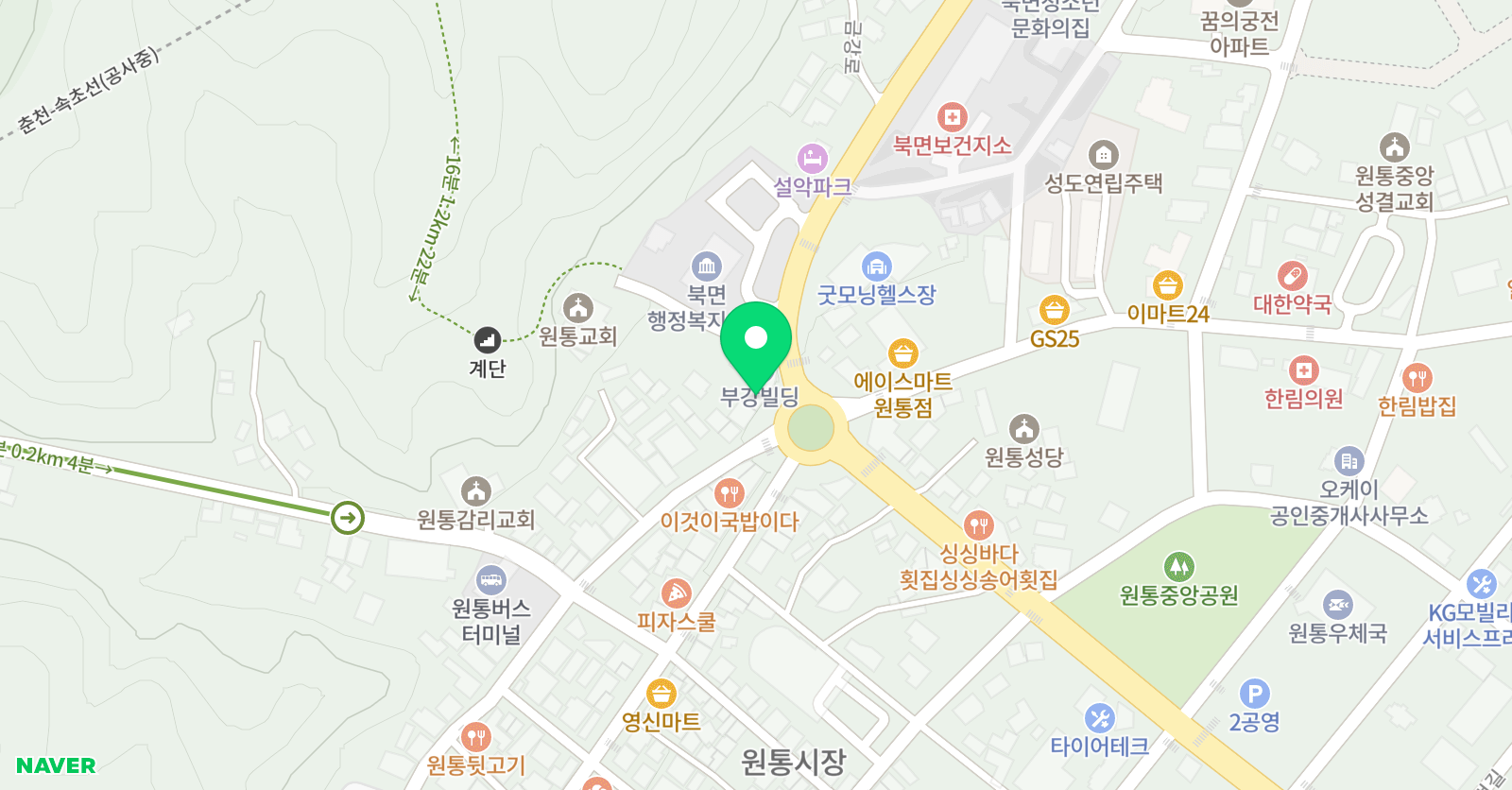 크리아트 인제원통탑미술원 위치
