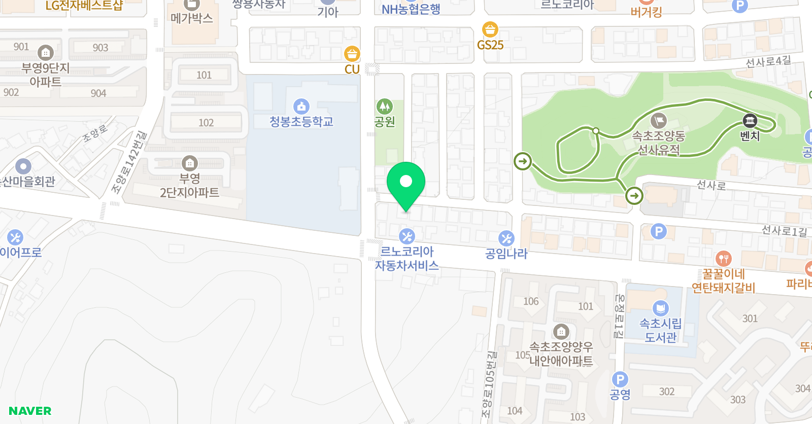 코딩앤플레이 속초조양 AI코딩학원 위치