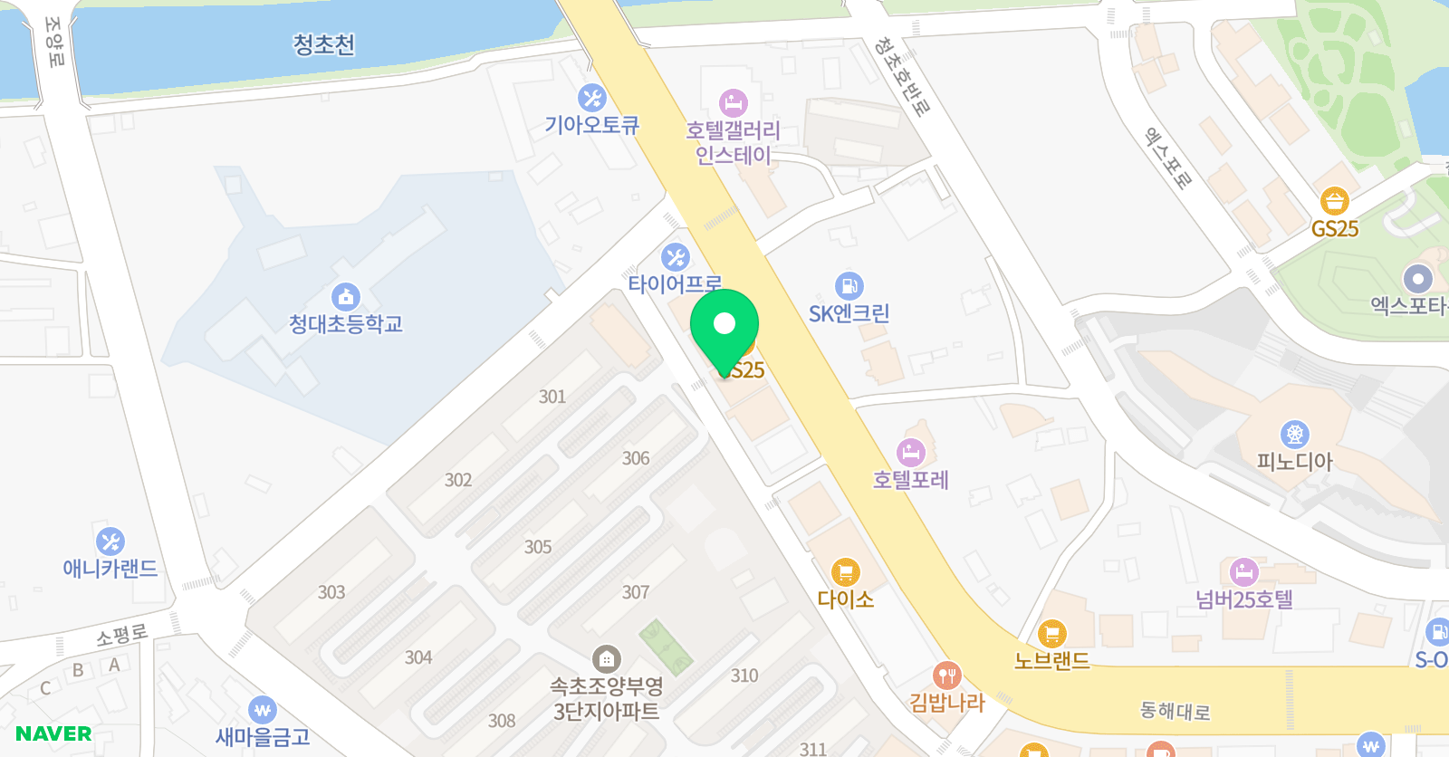 YBM 잉글루 속초조양캠퍼스 위치