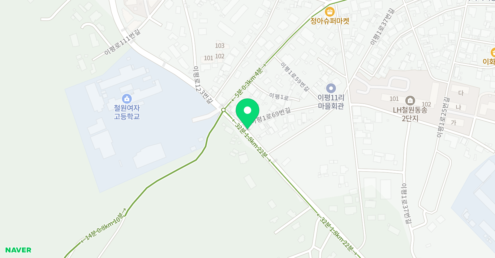 MK 영어 동송 위치