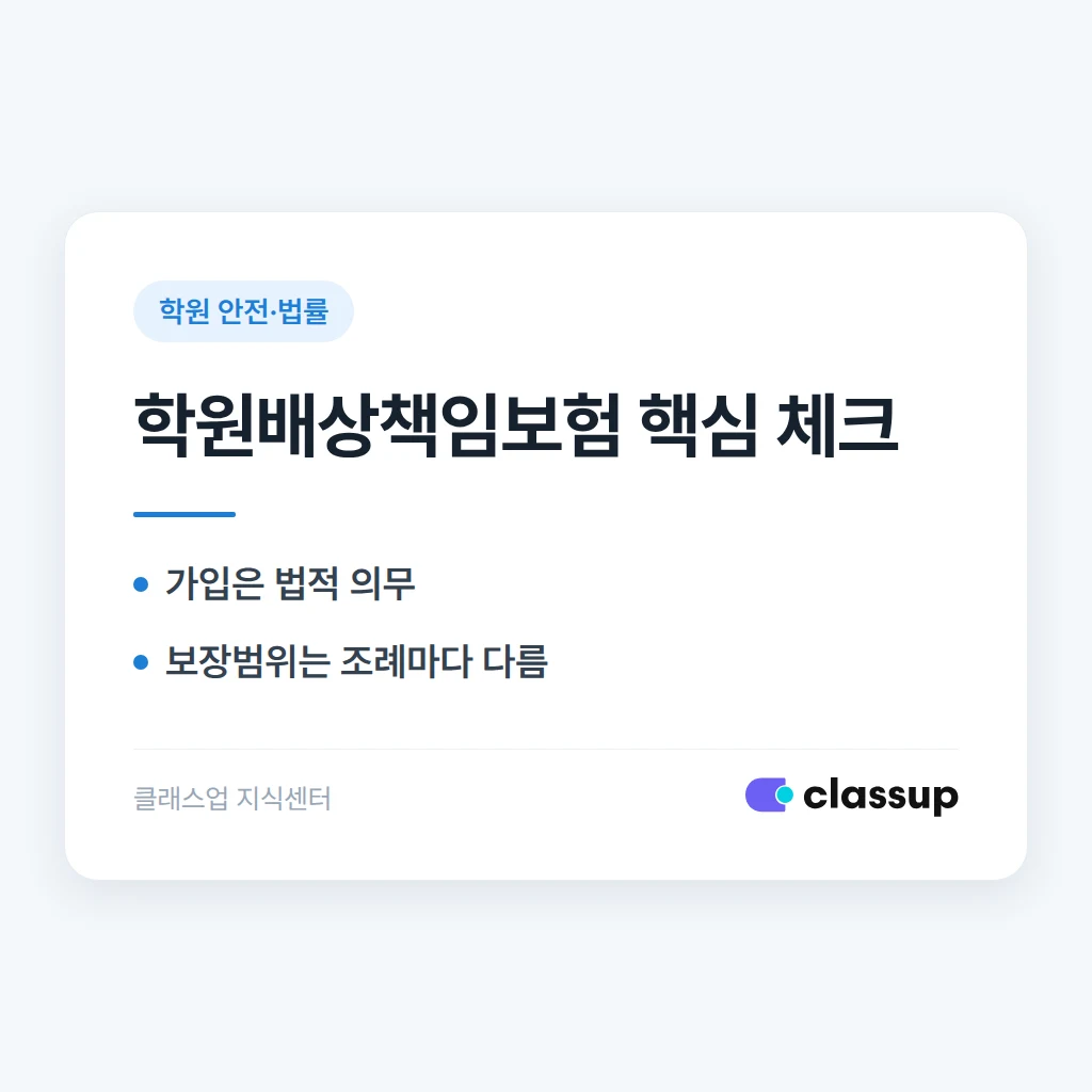 학원배상책임보험, 어디까지 보장되고 어떻게 청구할까