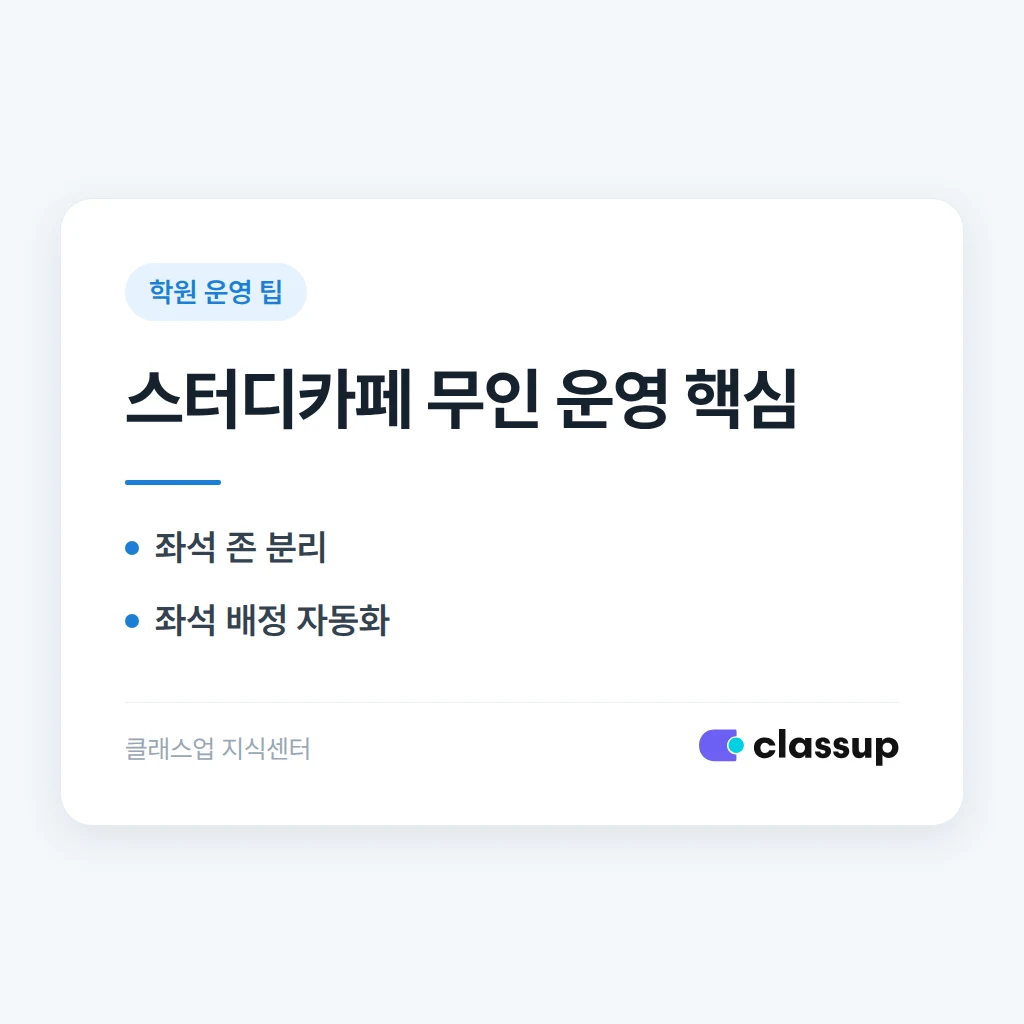 스터디카페 운영 가이드: 좌석 배치와 무인 관리